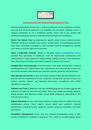 Getting Started with Medical Bookkeeping Services