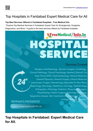 Top Hospitals in Faridabad Expert Medical Care for All