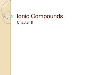 Ionic Compounds