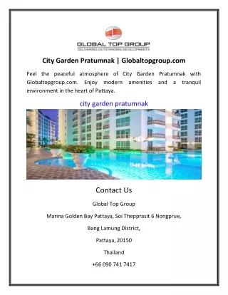 City Garden Pratumnak | Globaltopgroup.com