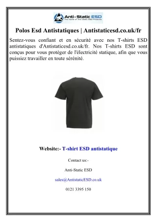 T-shirt Esd Antistatique  Antistaticesd.co.uk fr