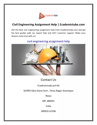 Civil Engineering Assignment Help | Ecademictube.com