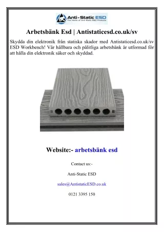 Arbetsbänk Esd  Antistaticesd.co.uk sv