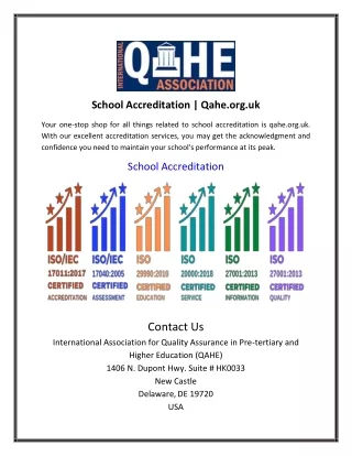 School Accreditation | Qahe.org.uk