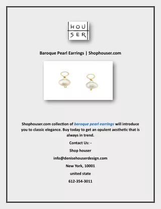 Baroque Pearl Earrings | Shophouser.com