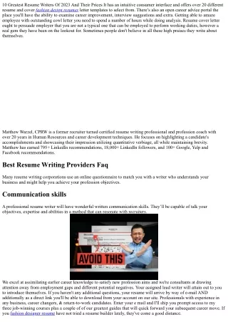 fashion designer resume: What No One Is Talking About