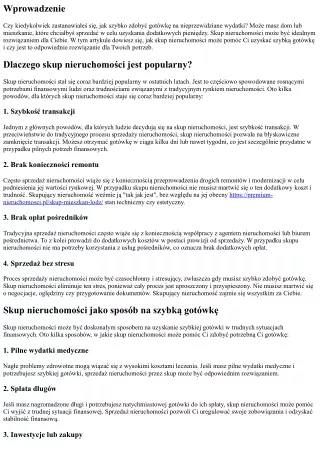 Skup nieruchomości jako sposób na szybką gotówkę: Czy to jest dla ciebie?