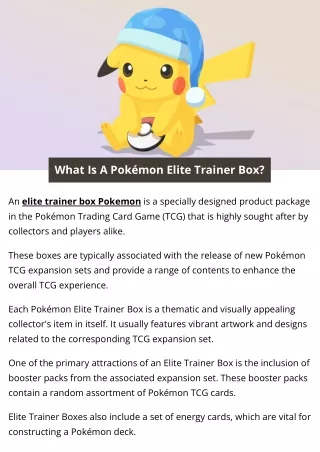 What Is A Pokémon Elite Trainer Box?