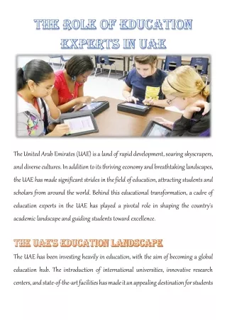 The Role of Education Experts in UAE