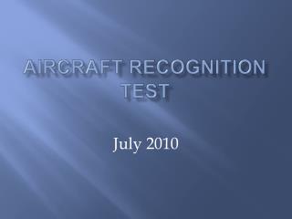 Aircraft Recognition Test