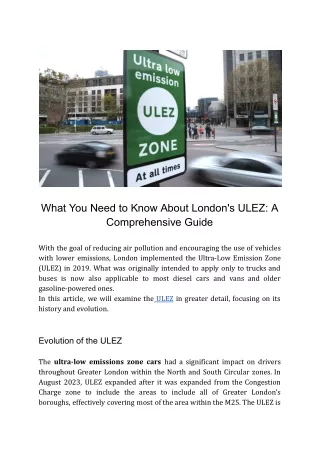 What You Need to Know About London's ULEZ_ A Comprehensive Guide