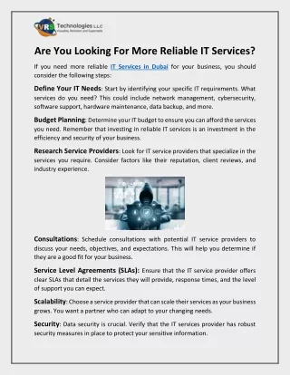 Are You Looking For More Reliable IT Services?