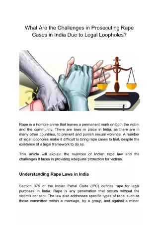 What Are the Challenges in Prosecuting Rape Cases in India Due to Legal Loopholes