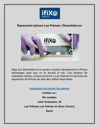 Reparación Iphone Las Palmas | Ifixmobiles.es