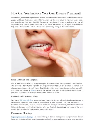 How Can You Improve Your Gum Disease Treatment?