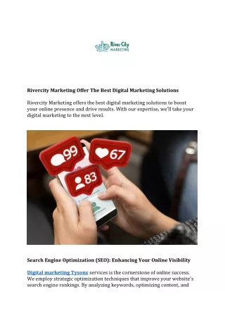 Rivercity Marketing Offer The Best Digital Marketing Solutions