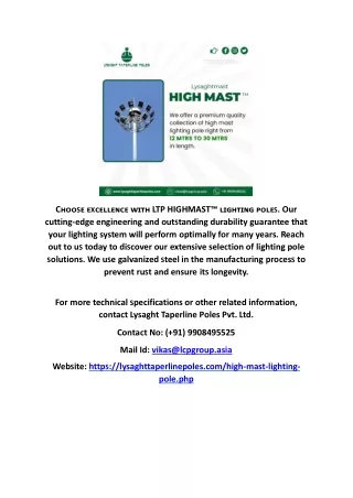 Best High Mast Pole Manufacturers