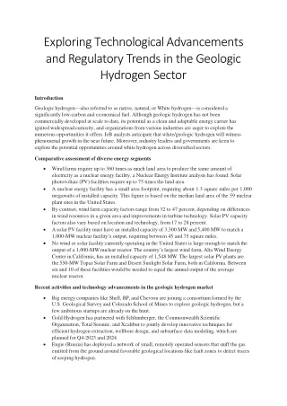 Unveiling the Technology & Regulatory Trends in the Emerging Hydrogen Market