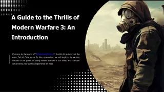 A Guide to the Thrills of Modern Warfare 3 An Introduction