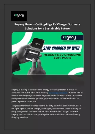 EV Charger Software - Regeny