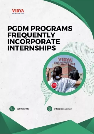 PGDM Programs Frequently Incorporate Internships