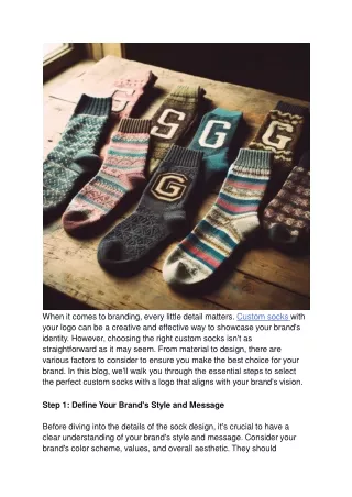 How to choose the right custom socks with a logo