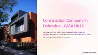 Construction Company in Dehradun - Your Trusted Building Partner