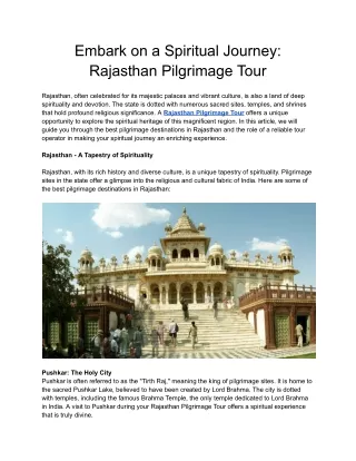 Embark on a Spiritual Journey_ Rajasthan Pilgrimage Tour