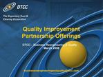 Quality Improvement Partnership Offerings