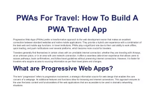 PWAs For Travel_ How To Build A PWA Travel App