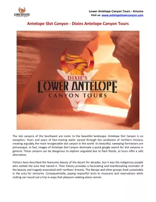 Antelope Slot Canyon - Dixies Antelope Canyon Tours