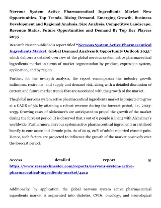 Nervous System Active Pharmaceutical Ingredients Market Size Analysis 2035