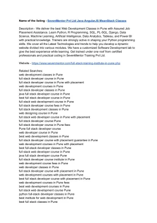 Web Development Training in Pune