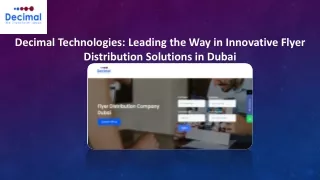 Flyer Distribution Company in Dubai - Decimal Technology