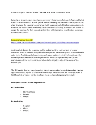 Orthopedic Reamers Market