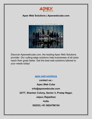 Apex Web Solutions | Apexwebcube.com