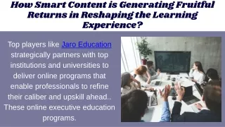 How Smart Content is Generating Fruitful Returns in Reshaping the Learning Experience