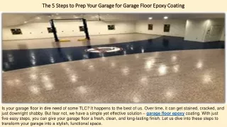 Thе 5 Stеps to Prеp Your Garagе for Garagе Floor Epoxy Coating