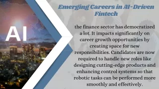 Emerging Careers in AI-Driven Fintech