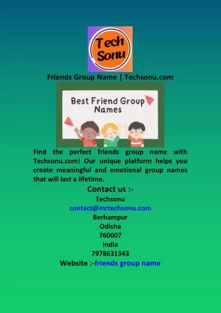 Friends Group Name  Techsonu com