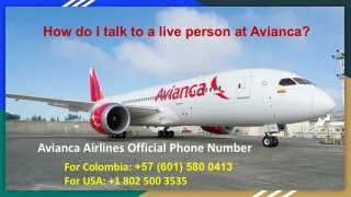 How do I talk to a live person at Avianca