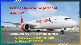 How do I talk to a live person at Avianca