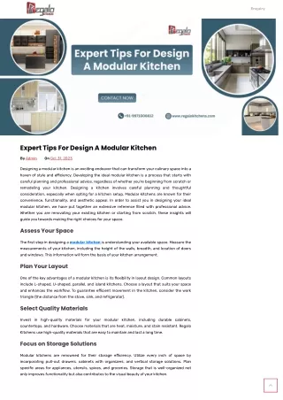 Expert Tips for Designing a Stylish Modular Kitchen