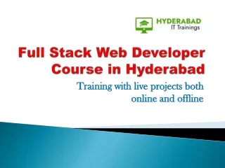 Full Stack Web Developer Course in Hyderabad