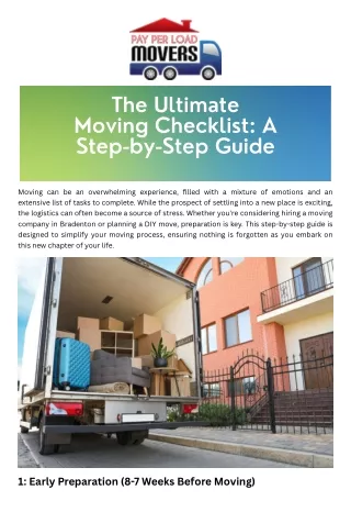 The Ultimate Moving Checklist A Step-by-Step Guide