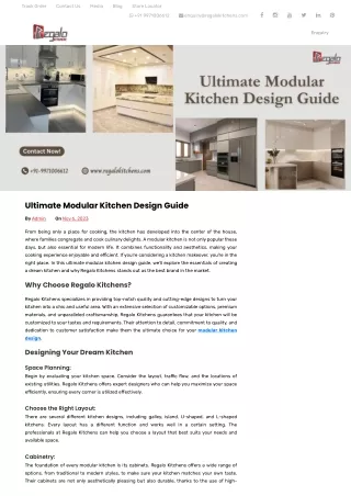 Ultimate Modular Kitchen Design Guide - Regalo Kitchens