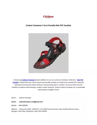 Carbon Footwear's Eco-Friendly Kids PVC Sandals