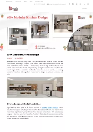 600  Modular Kitchen Design - Regalo Kitchens