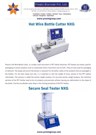 Hot Air Oven & Heat Sealer Machine Supplier - Presto Group