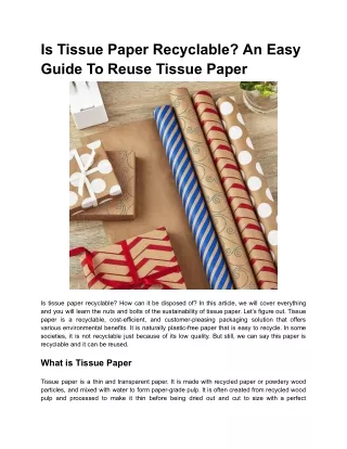 Is Tissue Paper Recyclable_ An Easy Guide To Reuse Tissue Paper